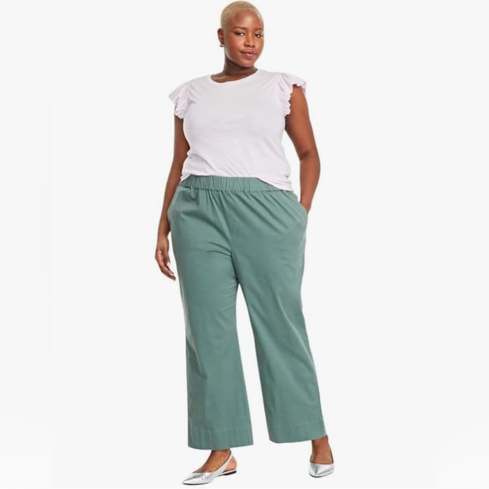 484M NWT On 34th Plus Size High Rise Pull-On Straight Leg Chino Pants -Size: 3X